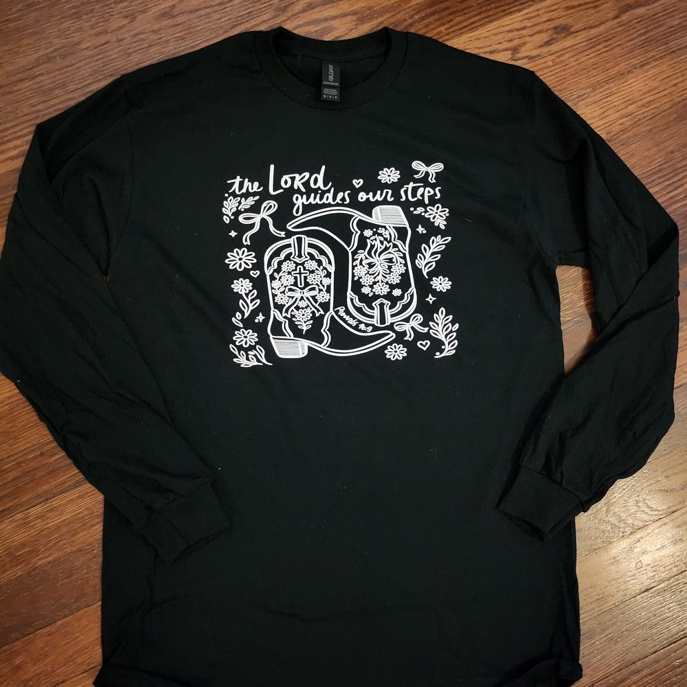 Western Inspirational Black Long Sleeve Tee